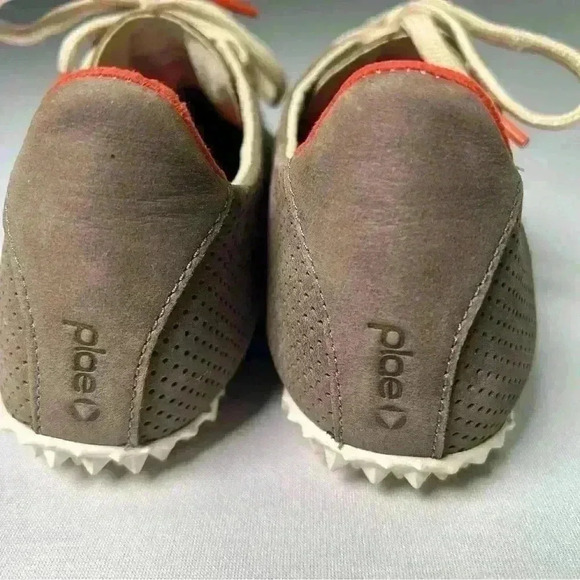 Plae Sun Sneaker Women Magnetic Grey Leather Lace Up Shoes Perforated Comfy 7W - Picture 5 of 12